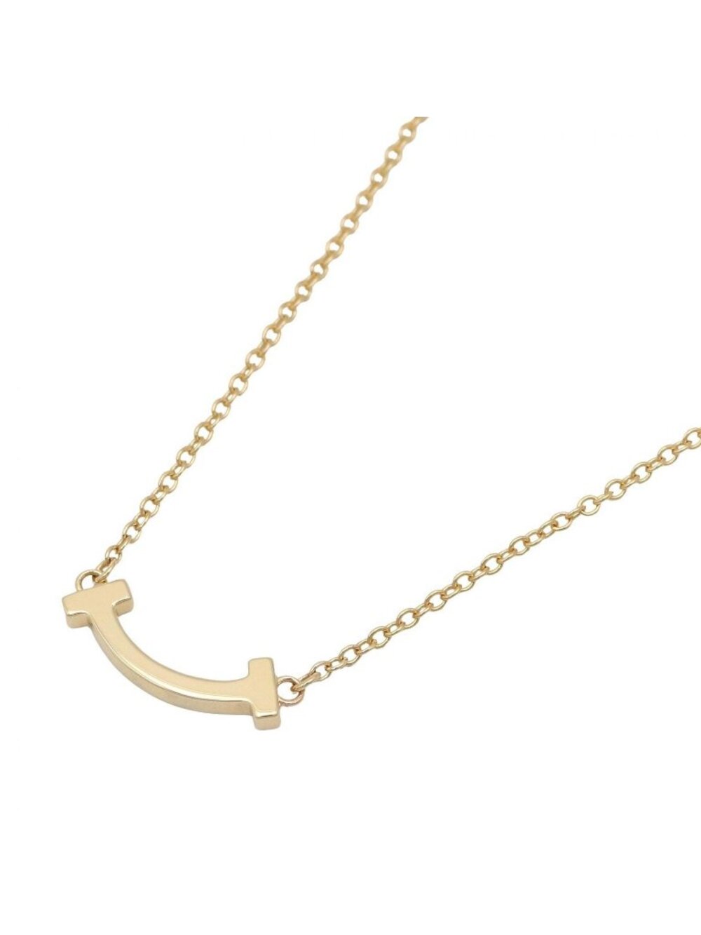 Tiffany & Co Necklace T Smile Mini 43 48.5 cm 18k